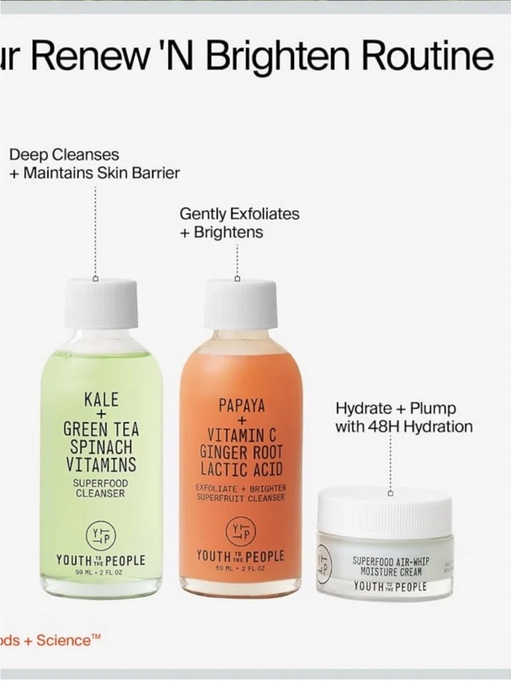 Youth to the People Renew N' Brighten Mini Skincare Set